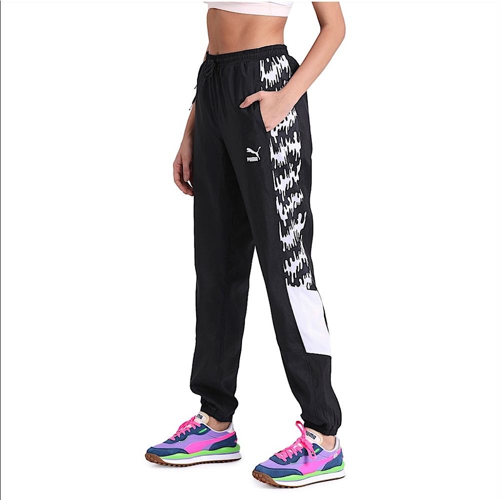 Puma TFS OG AOP Pants 90’s Sweatpants Size L Black